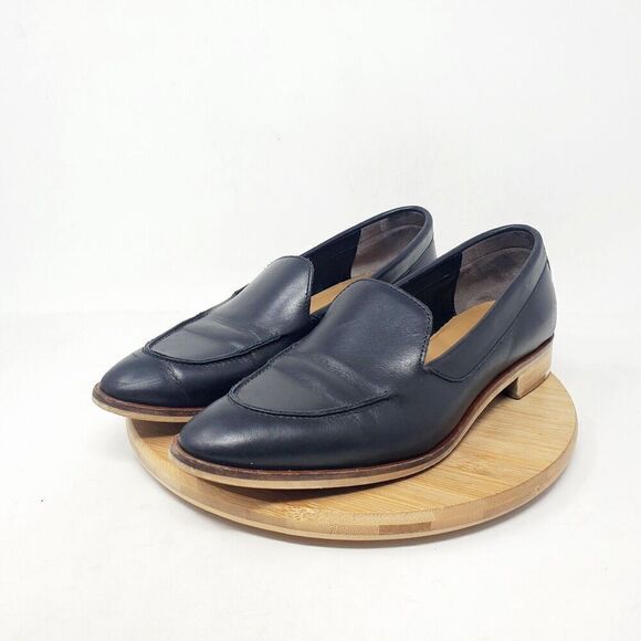 Everlane Modern Loafer Shoes Womens 7 Black Leather Slip On Pointed Toe - Picture 2 of 13